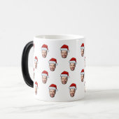 Aangepaste Gezichtsfoto Santa Hat Kerstcadeau Magische Mok (Voorkant links)