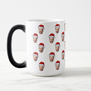 Aangepaste Gezichtsfoto Santa Hat Kerstcadeau Magische Mok