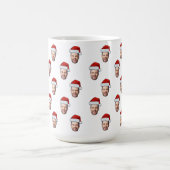 Aangepaste Gezichtsfoto Santa Hat Kerstcadeau Magische Mok (Midden)