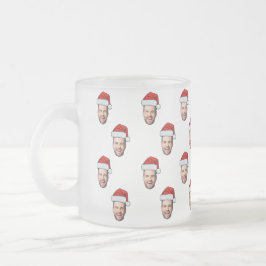 Aangepaste Gezichtsfoto Santa Hat Kerstcadeau Matglas Koffiemok