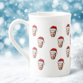 Aangepaste Gezichtsfoto Santa Hat Kerstcadeau Porselein Kop