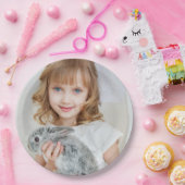 Aangepaste Gezichtsfoto Selfie Eenvoudig Modern Papieren Bordje (Feest)