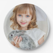 Aangepaste Gezichtsfoto Selfie Eenvoudig Modern Papieren Bordje (Voorkant)