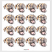 Aangepaste Gezichtshond Stickers Gepersonaliseerd  (Vel)