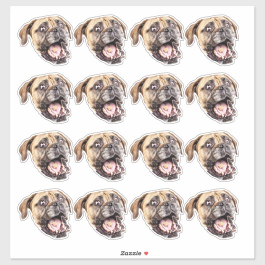 Aangepaste Gezichtshond Stickers Gepersonaliseerd  (Vel)