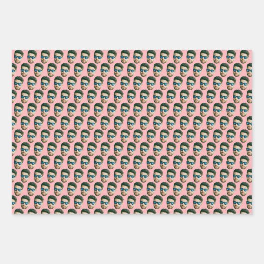 Aangepaste gezichtshoofd Huwelijks Bruidsfeest Fee Inpakpapier Vel (Voorkant 2)