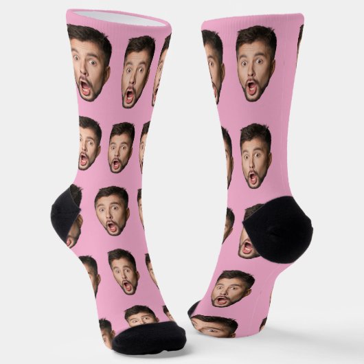 Aangepaste gezichtssokken Gepersonaliseerde foto a Sokken (Gebogen)