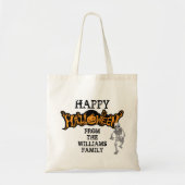 Aangepaste gezins Halloween-jaarfeest skelet Tote Bag (Voorkant)