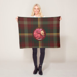 Aangepaste gezins-hond huisdier esdoornblad tartan fleece deken