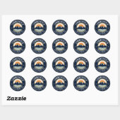 Aangepaste gezins-wandeltocht modern ronde sticker (Vel)