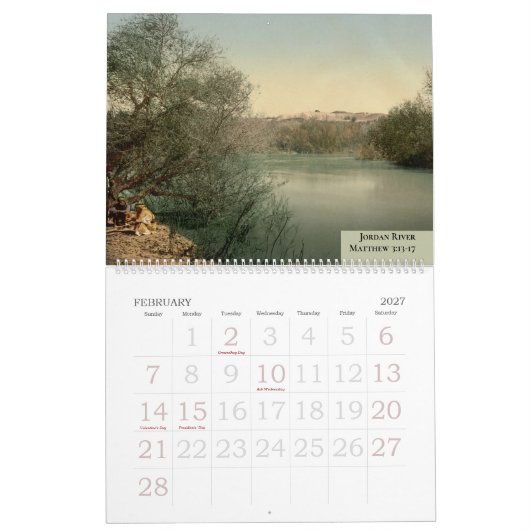 Aangepaste gezinsbijbel Nieuwe Testament Kerk Cale Kalender (Feb 2027)