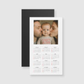Aangepaste gezinsfoto 2026 magnetische kalender (Voorkant / Achterkant)