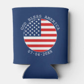 Aangepaste gezinsfoto Amerikaanse vlag patriottisc Blikjeskoeler (Achterkant)