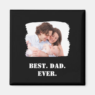 Aangepaste gezinsfoto Beste papa ooit Vaderdag Magneet