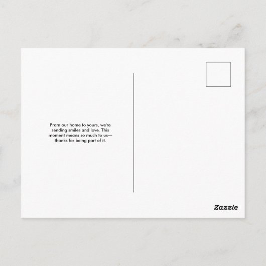 Aangepaste gezinsfoto briefkaart (Achterkant)