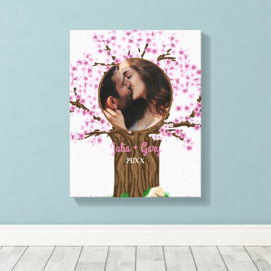 Aangepaste gezinsfoto canvas afdruk (Insitu (Houten vloer))