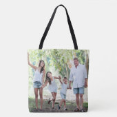 Aangepaste gezinsfoto dubbelzijdige tote bag (Voorkant)