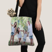 Aangepaste gezinsfoto dubbelzijdige tote bag (Dichtbij)