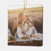Aangepaste gezinsfoto - gepersonaliseerde achterna keramisch ornament (Links)