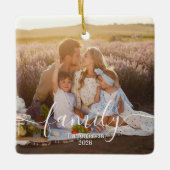 Aangepaste gezinsfoto - gepersonaliseerde achterna keramisch ornament (Voorkant)