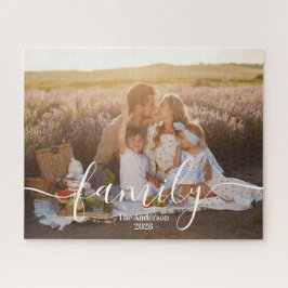 Aangepaste gezinsfoto – gepersonaliseerde achterna legpuzzel