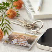 Aangepaste gezinsfoto - gepersonaliseerde achterna sleutelhanger (Voorkant Rechts)