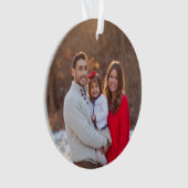 Aangepaste gezinsfoto gepersonaliseerde feestdagen ornament (voorkant)