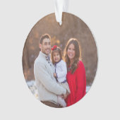 Aangepaste gezinsfoto gepersonaliseerde feestdagen ornament (voorkant)