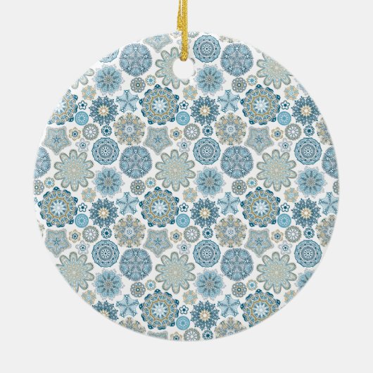 Aangepaste gezinsfoto Kerstmis Persoonlijke tekst Keramisch Ornament (Achterkant)