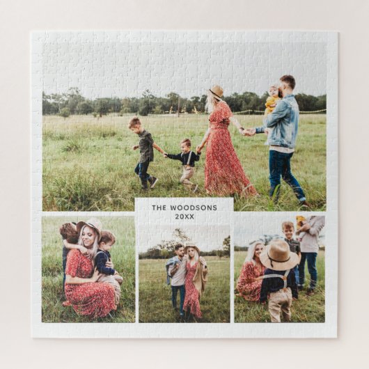 Aangepaste gezinsfoto mozaïekpuzzel legpuzzel (Verticaal)