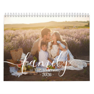 Aangepaste gezinsfoto   Persoonlijke lichtgrijze Kalender