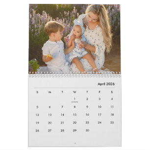 Aangepaste gezinsfoto Persoonlijke lichtgrijze Kalender
