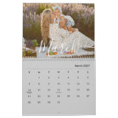 Aangepaste gezinsfoto | Persoonlijke moderne grijz Kalender (Mar 2027)