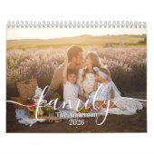 Aangepaste gezinsfoto | Persoonlijke moderne grijz Kalender (Hoes)