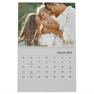 Aangepaste gezinsfoto Persoonlijke moderne grijz Kalender