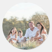 Aangepaste gezinsfoto ronde sticker (Voorkant)