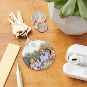 Aangepaste gezinsfoto sleutelhanger