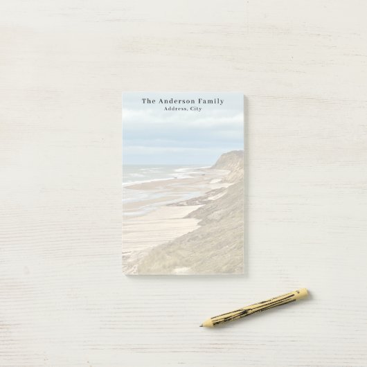 Aangepaste gezinsfoto strandreis post-it® notes (Op bureau)