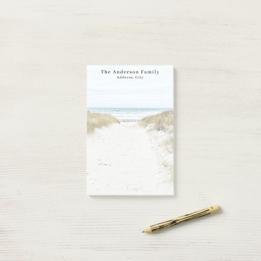 Aangepaste gezinsfoto strandvakantie post-it® notes (Op bureau)