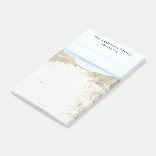 Aangepaste gezinsfoto strandvakantie post-it® notes (Schuin)