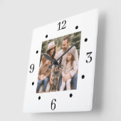 Aangepaste gezinsfoto vierkante klok (Hoek)