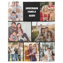Aangepaste gezinsfotocollage Elegant zwart cadeau