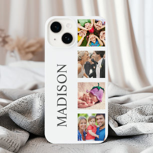 Aangepaste gezinsfotocollage gepersonaliseerd wit iPhone 16 plus hoesje