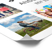 Aangepaste gezinsfotocollage gepersonaliseerd wit poster (Hoek)