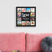 Aangepaste gezinsfotocollage gepersonaliseerd zwar canvas afdruk (Insitu (Woonkamer))