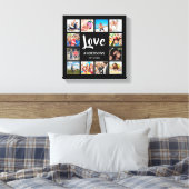 Aangepaste gezinsfotocollage gepersonaliseerd zwar canvas afdruk (Insitu (Slaapkamer))