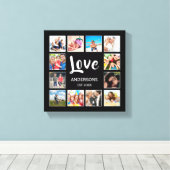 Aangepaste gezinsfotocollage gepersonaliseerd zwar canvas afdruk (Insitu (Houten vloer))