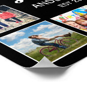 Aangepaste gezinsfotocollage gepersonaliseerd zwar poster (Hoek)