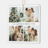 Aangepaste gezinsfotocollage keramisch ornament (Links)