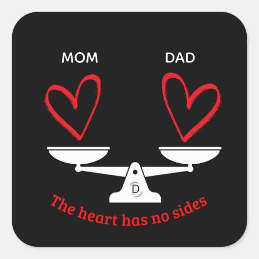 Aangepaste Gezinsgelijkheid Sticker - Het Hart Hee (Voorkant)